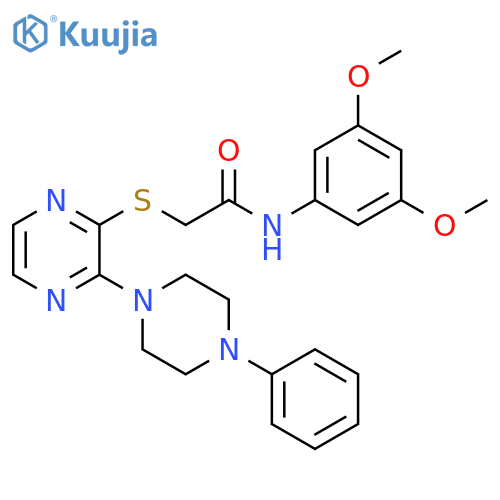 N-(3,5-dimethoxyphenyl)-2-{[3-(4-phenylpiperazin-1-yl)pyrazin-2-yl]sulfanyl}acetamide structure