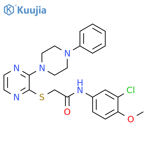 N-(3-chloro-4-methoxyphenyl)-2-{[3-(4-phenylpiperazin-1-yl)pyrazin-2-yl]sulfanyl}acetamide structure