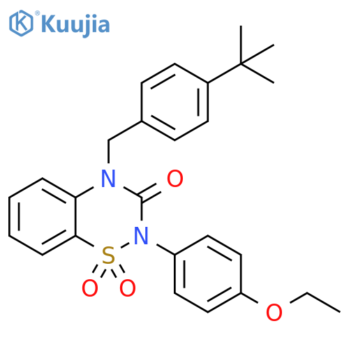 4-[(4-tert-butylphenyl)methyl]-2-(4-ethoxyphenyl)-3,4-dihydro-2H-1lambda6,2,4-benzothiadiazine-1,1,3-trione structure