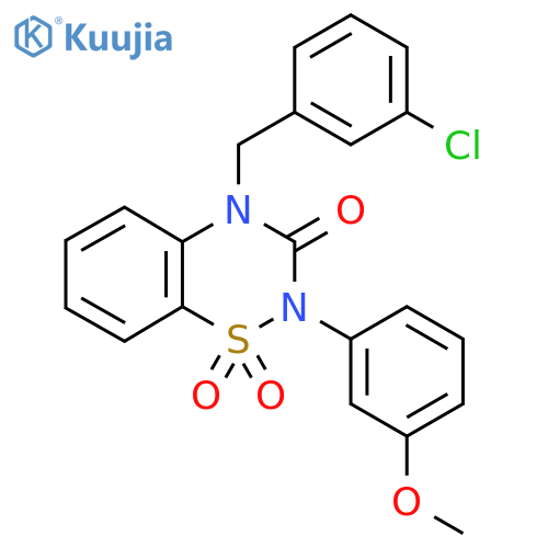 4-[(3-chlorophenyl)methyl]-2-(3-methoxyphenyl)-3,4-dihydro-2H-1lambda6,2,4-benzothiadiazine-1,1,3-trione structure