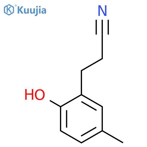 3-(2-hydroxy-5-methylphenyl)propanenitrile structure