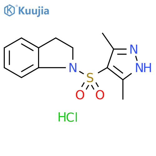 1-(3,5-dimethyl-1H-pyrazol-4-yl)sulfonyl-2,3-dihydro-1H-indole hydrochloride structure