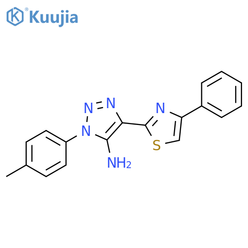 1-(4-methylphenyl)-4-(4-phenyl-1,3-thiazol-2-yl)-1H-1,2,3-triazol-5-amine structure