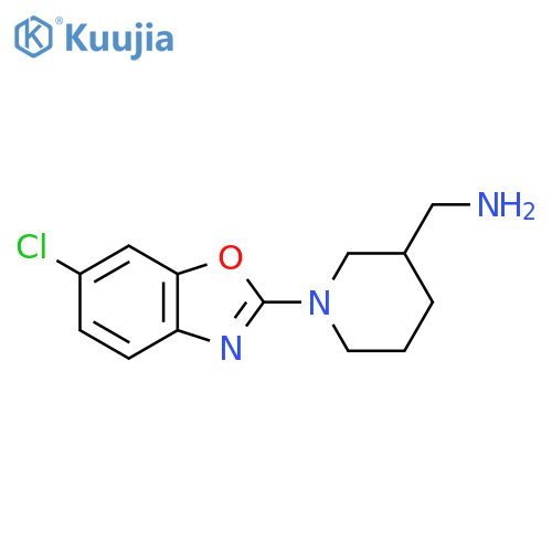 (1-(6-Chlorobenzo[d]oxazol-2-yl)piperidin-3-yl)methanamine structure