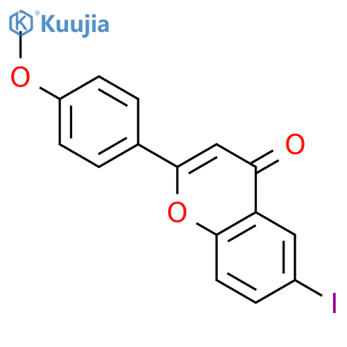 4H-1-Benzopyran-4-one, 6-iodo-2-(4-methoxyphenyl)- structure