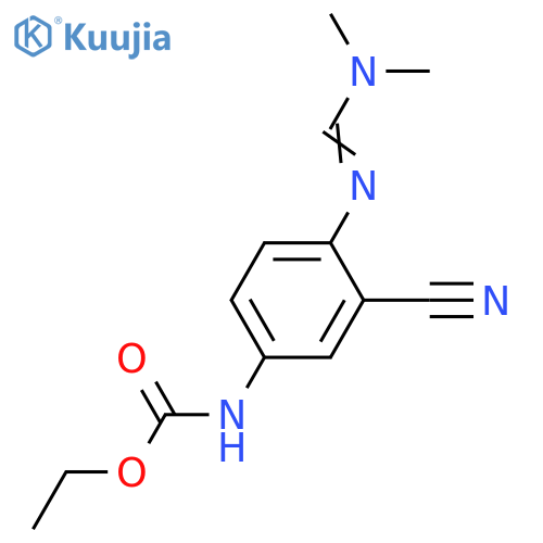 (E)-ETHYL 3-CYANO-4-((DIMETHYLAMINO) METHYLENEAMINO)PHENYLCARBAMATE structure