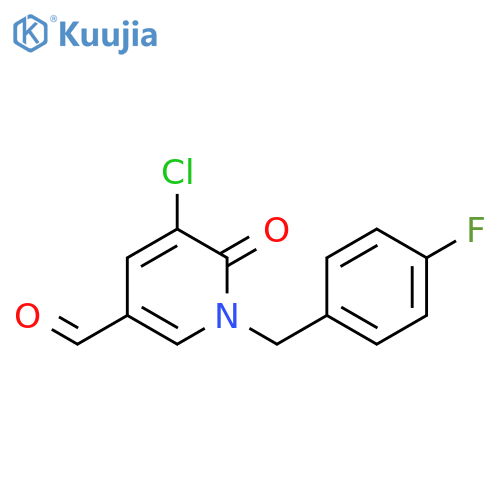 5-chloro-1-[(4-fluorophenyl)methyl]-6-oxo-1,6-dihydropyridine-3-carbaldehyde structure