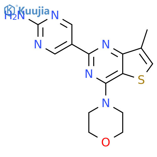 5-(7-Methyl-4-morpholinothieno[3,2-d]pyrimidin-2-yl)pyrimidin-2-amine structure