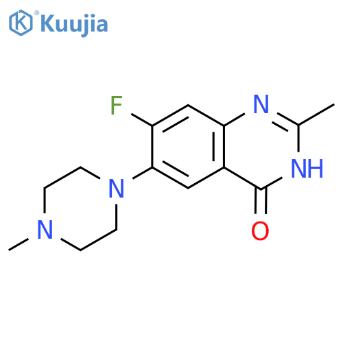7-fluoro-2-methyl-6-(4-methylpiperazin-1-yl)-3,4-dihydroquinazolin-4-one structure