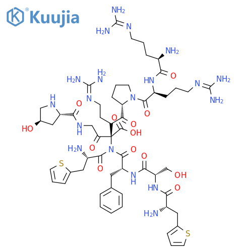 L-Arginine,D-arginyl-L-arginyl-L-prolyl-(4R)-4-hydroxy-L-prolylglycyl-3-(2-thienyl)-L-alanyl-L-seryl-D-phenylalanyl-3-(2-thienyl)-L-alanyl- structure