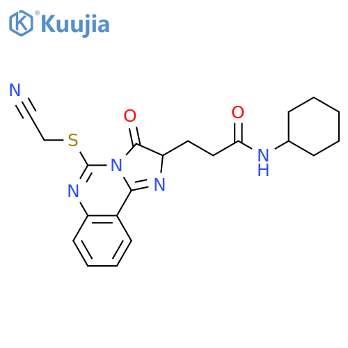 3-{5-[(cyanomethyl)sulfanyl]-3-oxo-2H,3H-imidazo[1,2-c]quinazolin-2-yl}-N-cyclohexylpropanamide structure
