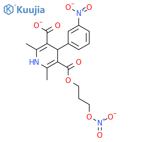 3,5-Pyridinedicarboxylic acid, 1,4-dihydro-2,6-dimethyl-4-(3-nitrophenyl)-, mono[3-(nitrooxy)propyl] ester structure