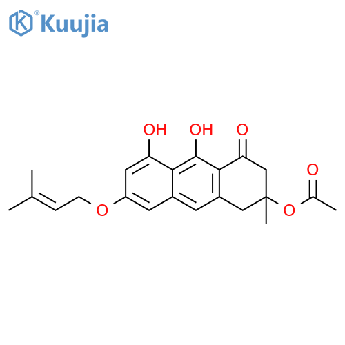 3,4-Dihydro-3,6,8,9-tetrahydroxy-3-methyl-1(2H)-anthracenone; (ξ)-form, 6-O-(3-Methyl-2-butenyl), 3-Ac structure