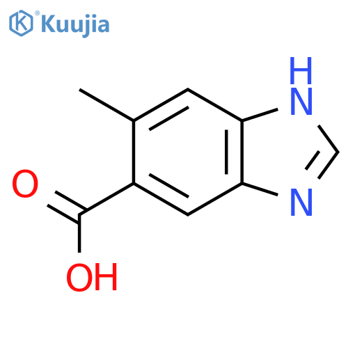 5-methyl-1H-1,3-benzodiazole-6-carboxylic acid structure