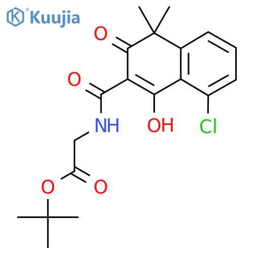 tert-butyl N-((5-chloro-4-hydroxy-1,1-dimethyl-2-oxo-naphthalen-3-yl)carbonyl)glycinate structure