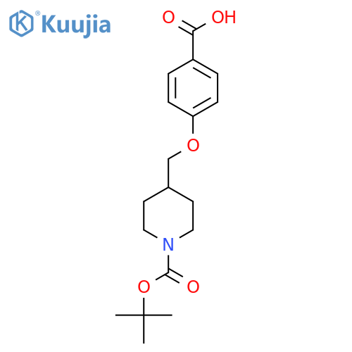 4-{[1-(Tert-butoxycarbonyl)piperidin-4-yl]methoxy}benzoic acid structure