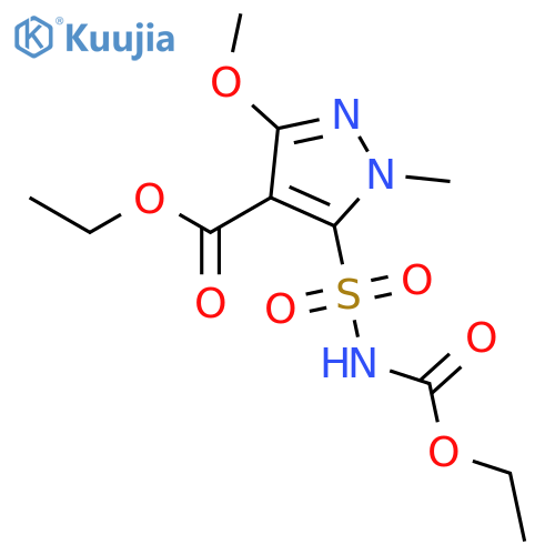 1H-Pyrazole-4-carboxylic acid, 5-[[(ethoxycarbonyl)amino]sulfonyl]-3-methoxy-1-methyl-, ethyl ester structure