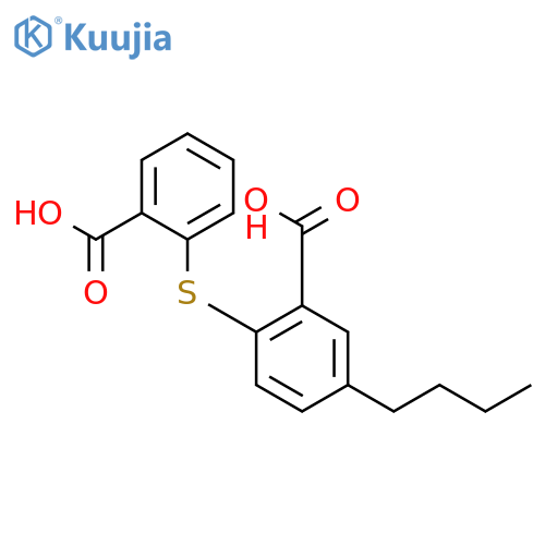 Benzoic acid, 5-butyl-2-[(2-carboxyphenyl)thio]- structure