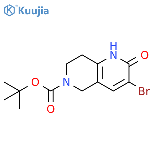 tert-butyl 3-bromo-2-oxo-1,2,5,6,7,8-hexahydro-1,6-naphthyridine-6-carboxylate structure