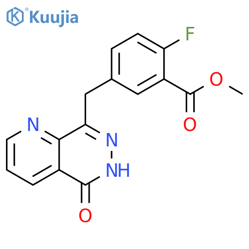 Benzoic acid, 5-[(5,6-dihydro-5-oxopyrido[2,3-d]pyridazin-8-yl)methyl]-2-fluoro-, methyl ester structure