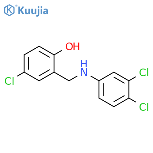 4-chloro-2-{[(3,4-dichlorophenyl)amino]methyl}phenol structure