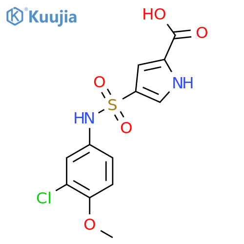 4-(3-Chloro-4-methoxyphenyl)sulfamoyl-1H-pyrrole-2-carboxylic Acid structure