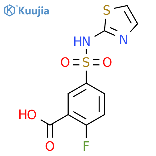 2-fluoro-5-(1,3-thiazol-2-yl)sulfamoylbenzoic acid structure