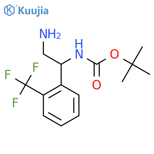tert-butyl N-{2-amino-1-2-(trifluoromethyl)phenylethyl}carbamate structure