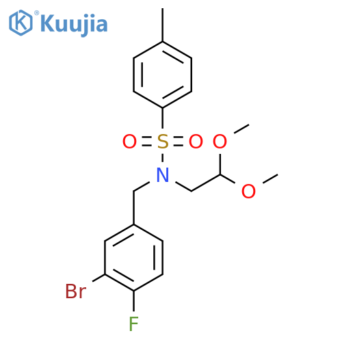 Benzenesulfonamide, N-[(3-bromo-4-fluorophenyl)methyl]-N-(2,2-dimethoxyethyl)-4-methyl- structure