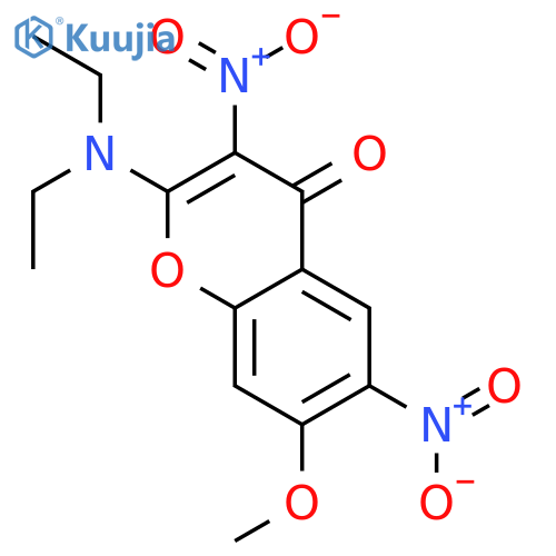4H-1-Benzopyran-4-one, 2-(diethylamino)-7-methoxy-3,6-dinitro- structure