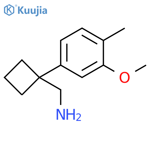 1-(3-methoxy-4-methylphenyl)cyclobutylmethanamine structure