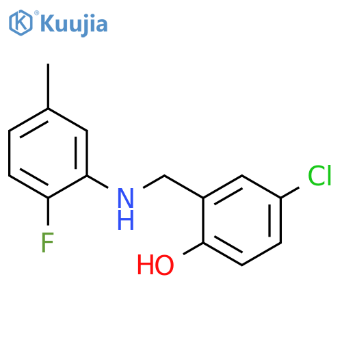 4-chloro-2-[(2-fluoro-5-methylanilino)methyl]phenol structure