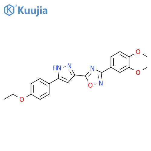 3-(3,4-dimethoxyphenyl)-5-[3-(4-ethoxyphenyl)-1H-pyrazol-5-yl]-1,2,4-oxadiazole structure