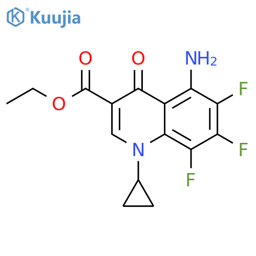 3-Quinolinecarboxylicacid, 5-amino-1-cyclopropyl-6,7,8-trifluoro-1,4-dihydro-4-oxo-, ethyl ester structure