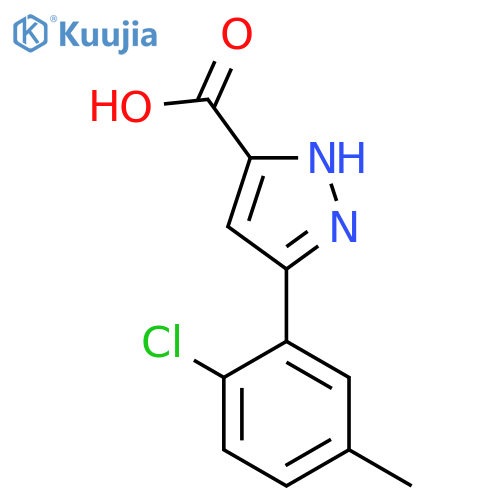 5-(2-chloro-5-methylphenyl)-1H-pyrazole-3-carboxylic acid structure