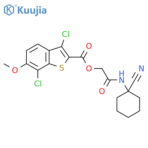 [(1-Cyanocyclohexyl)carbamoyl]methyl 3,7-dichloro-6-methoxy-1-benzothiophene-2-carboxylate structure