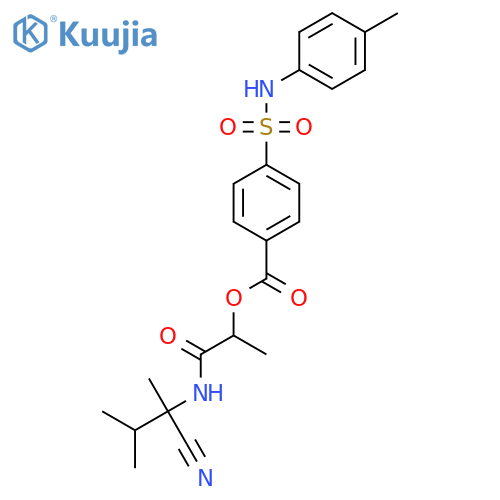 1-[(1-Cyano-1,2-dimethylpropyl)carbamoyl]ethyl 4-[(4-methylphenyl)sulfamoyl]benzoate structure