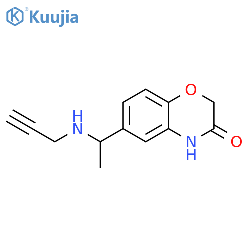 6-[1-(prop-2-yn-1-ylamino)ethyl]-3,4-dihydro-2H-1,4-benzoxazin-3-one structure
