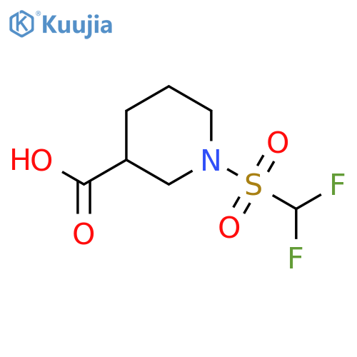 1-(difluoromethane)sulfonylpiperidine-3-carboxylic acid structure