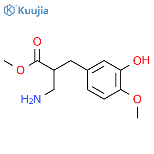 methyl 3-amino-2-(3-hydroxy-4-methoxyphenyl)methylpropanoate structure