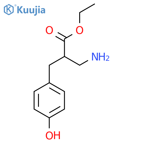 ethyl 3-amino-2-(4-hydroxyphenyl)methylpropanoate structure