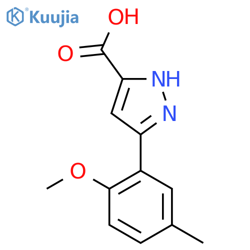 5-(2-Methoxy-5-methylphenyl)-1H-pyrazole-3-carboxylic acid structure