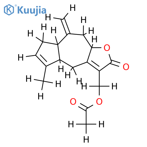13-acetoxy-1alpha,5alphaH-guaia-3,7(11),10(15)-trien-8alpha,12-olide structure