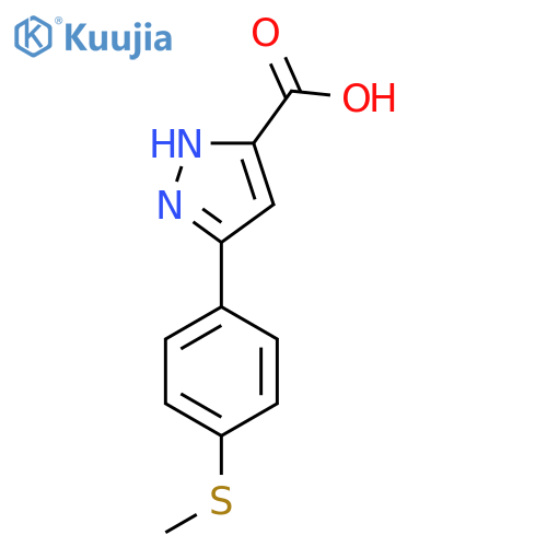5-4-(methylsulfanyl)phenyl-1H-pyrazole-3-carboxylic acid structure