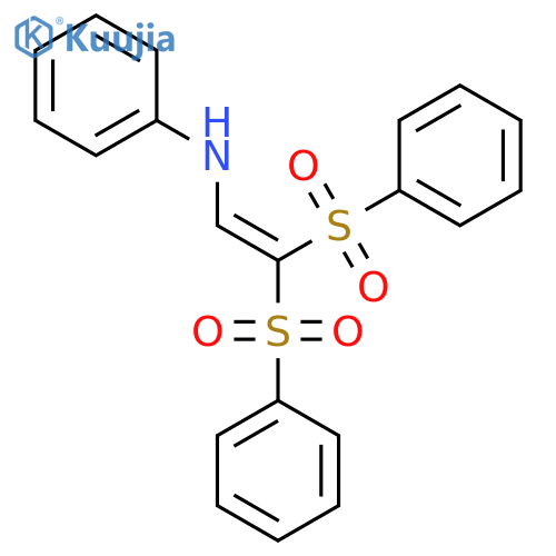 N-[2,2-bis(benzenesulfonyl)ethenyl]aniline structure