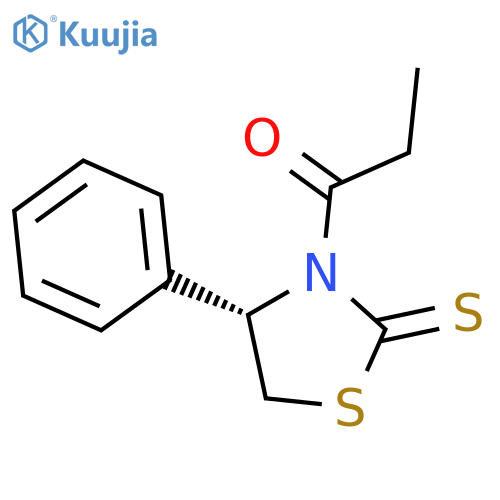 1-[(4R)-4-phenyl-2-thioxo-3-thiazolidinyl]-1-propanone structure