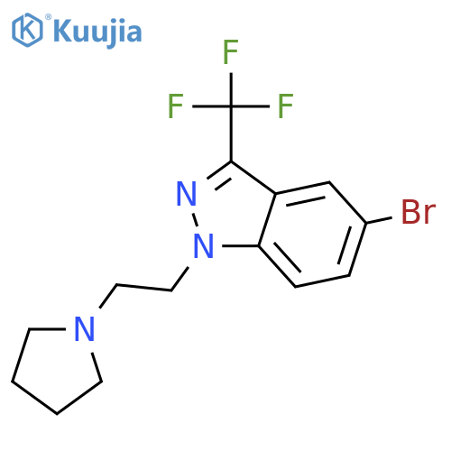 5-Bromo-1-(2-(pyrrolidin-1-yl)ethyl)-3-(trifluoromethyl)-1H-indazole structure