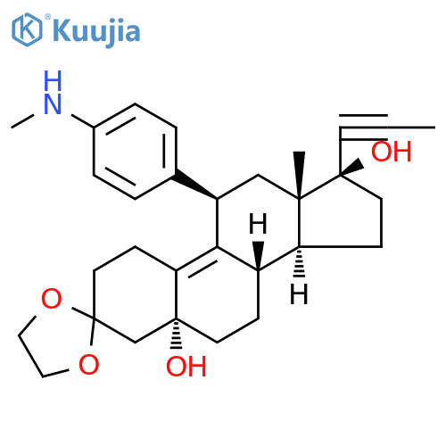 11-(4-(Methylamino)phenyl)-3,2'-1,3dioxolane-5,17(4H)-diol Mifepristone structure