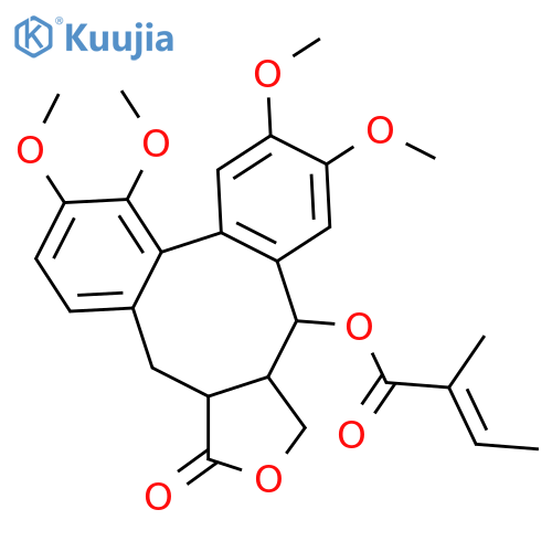 2-Butenoic acid, 2-methyl-, (3aR,4S,8aR,13aR)-1,3,3a,4,13,13a-hexahydro-6,7,9,10-tetramethoxy-1-oxodibenzo[4,5:6,7]cycloocta[1,2-c]furan-4-yl ester, (2E)- (9CI) structure