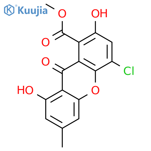9H-Xanthene-1-carboxylic acid,4-chloro-2,8-dihydroxy-6-methyl-9-oxo-, methyl ester structure